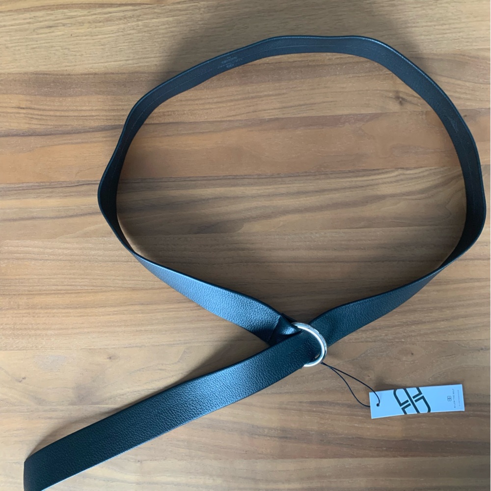 B-Low the Belt Synthetic Black Leather Belt with Silver Buckle. Retro vibe!